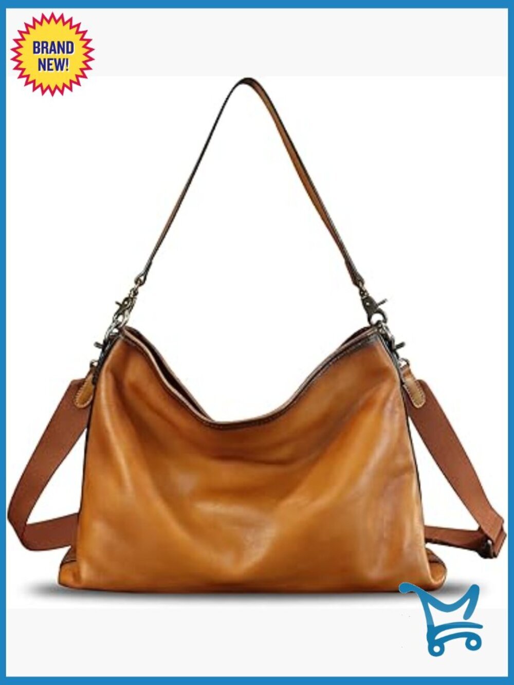 Genuine Leather Hobo Bag Tote Satchel Adjustable Shoulder Crossbody